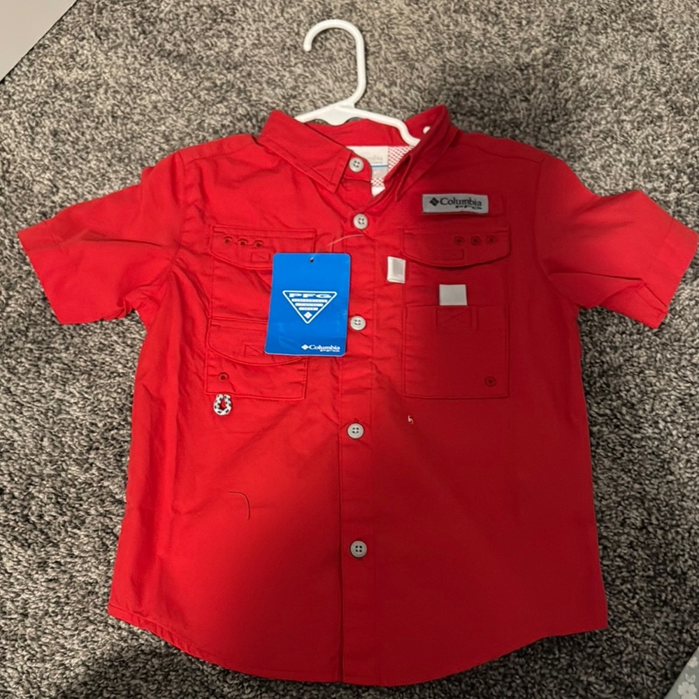 Columbia Kids Red Short Sleeve Shirt